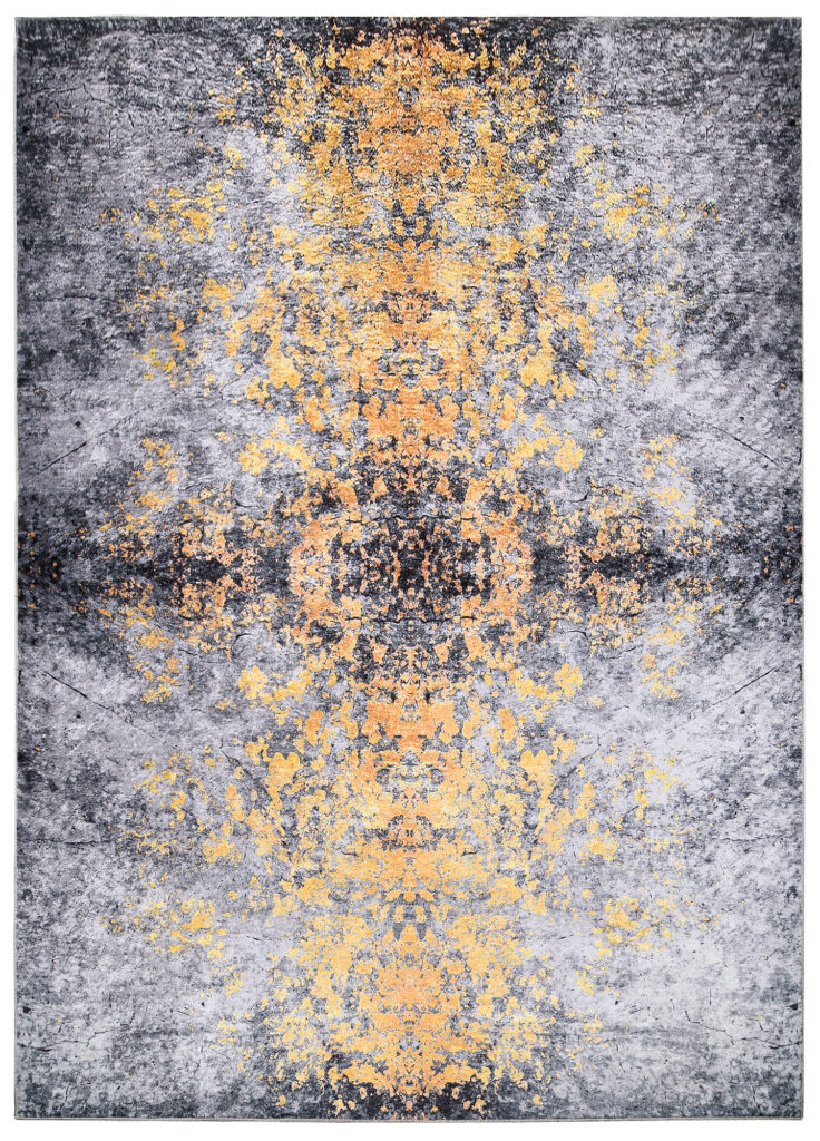 Teppich Victoria Abstrakt Dunkelgrau Orange