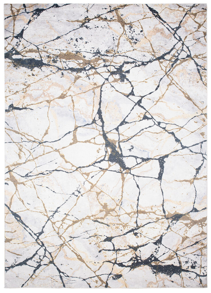 Teppich Toscana Creme Gold Schwarz Marmor