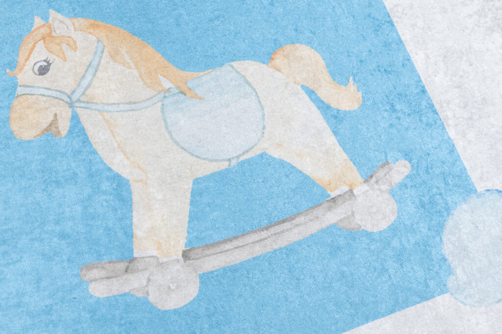 Teppich Emma Kinderzimmer Grau Blau Himmel und Hölle