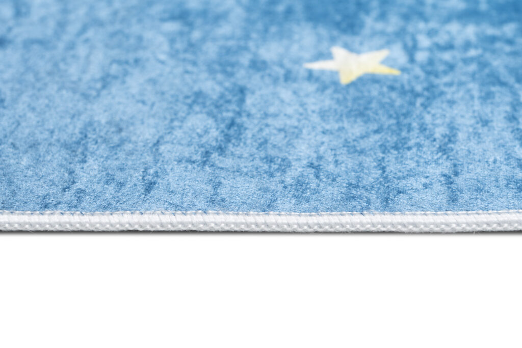 Teppich Emma Kinderzimmer Blau Kosmos Planeten Rutschfest