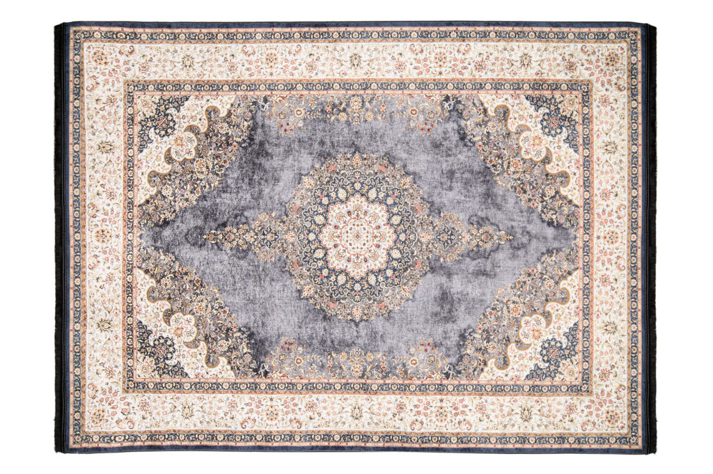 Teppich Victoria Fransen Traditionell Grau Creme