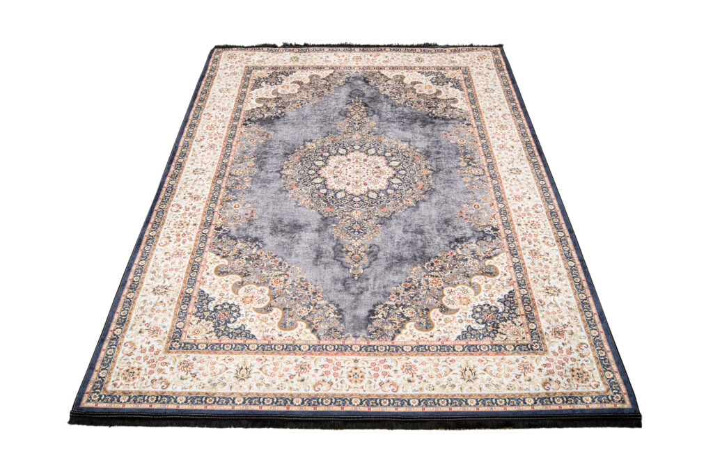 Teppich Victoria Fransen Traditionell Grau Creme