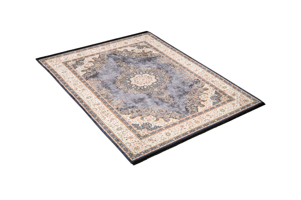 Teppich Victoria Fransen Traditionell Grau Creme
