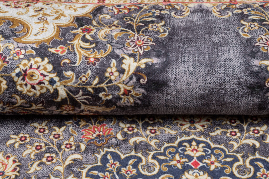 Teppich Victoria Fransen Traditionell Grau Creme