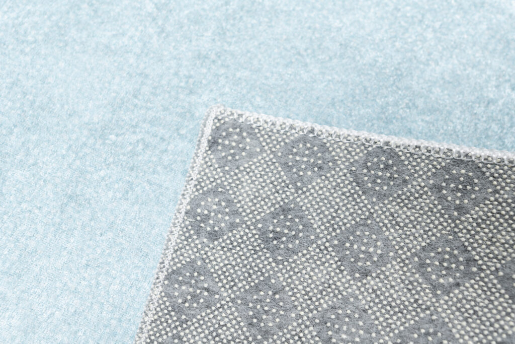 Teppich Emma Rutschfest Waschbar Blau Grau Panda