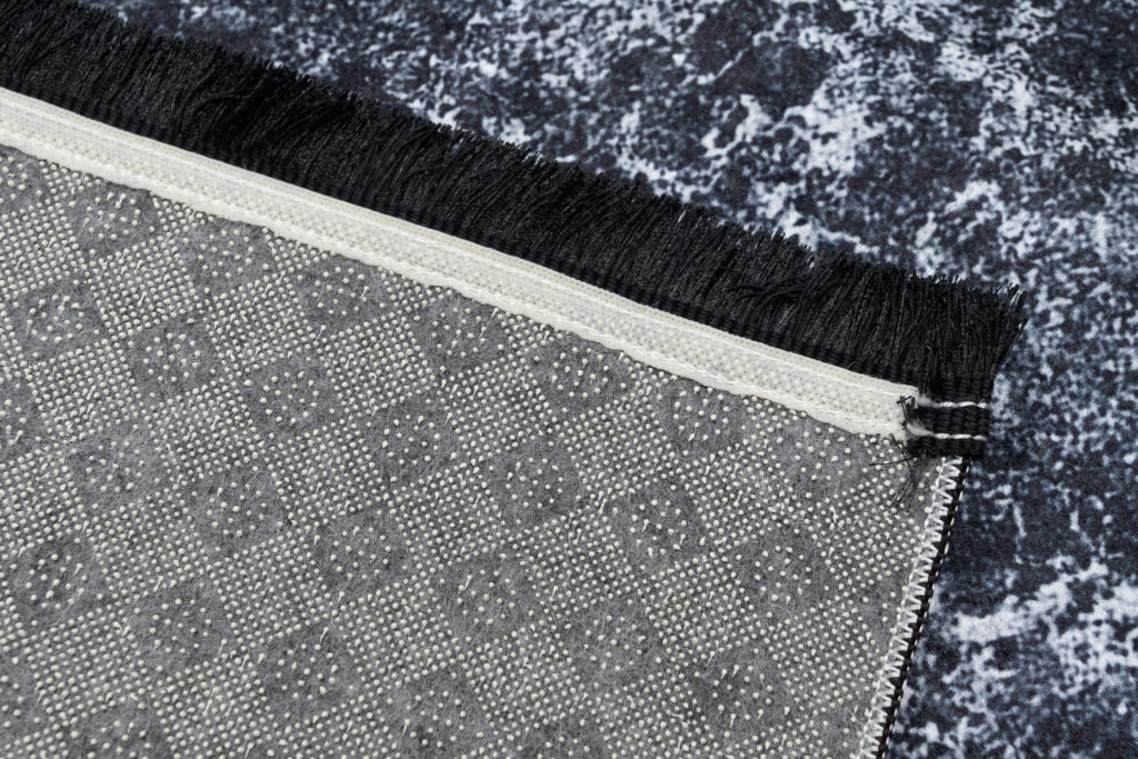 Teppich Toscana Fransen Grau Golden Glamour
