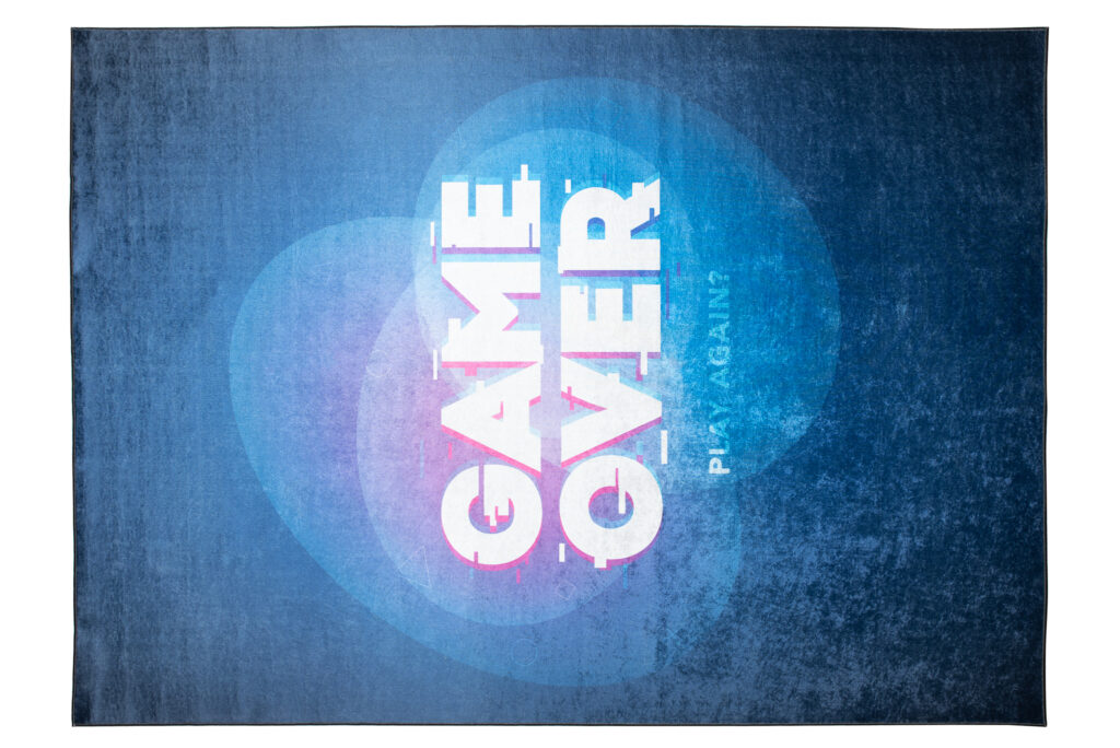 Teppich Emma Rutschfest Waschbar Marineblau Game Over