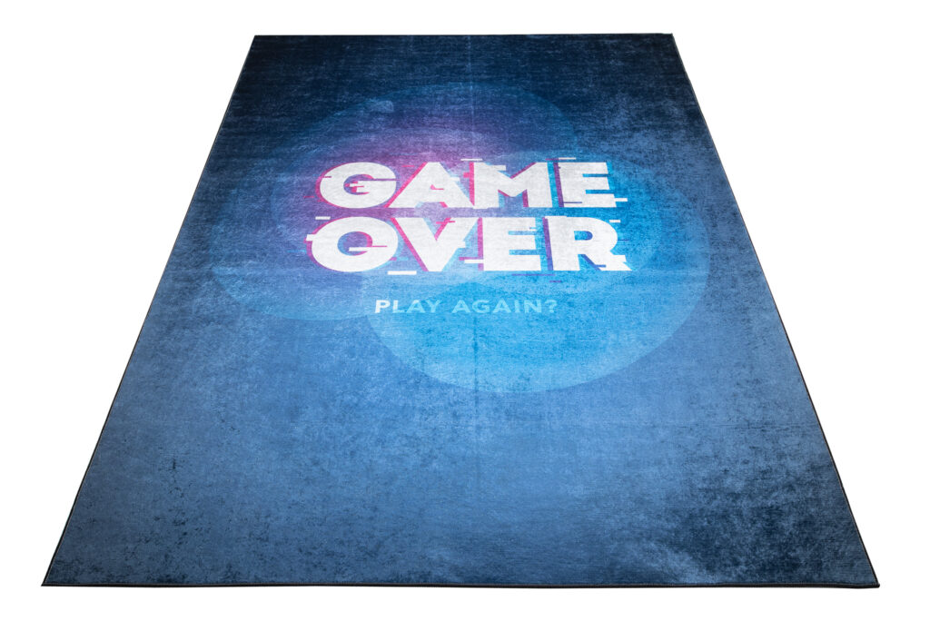 Teppich Emma Rutschfest Waschbar Marineblau Game Over