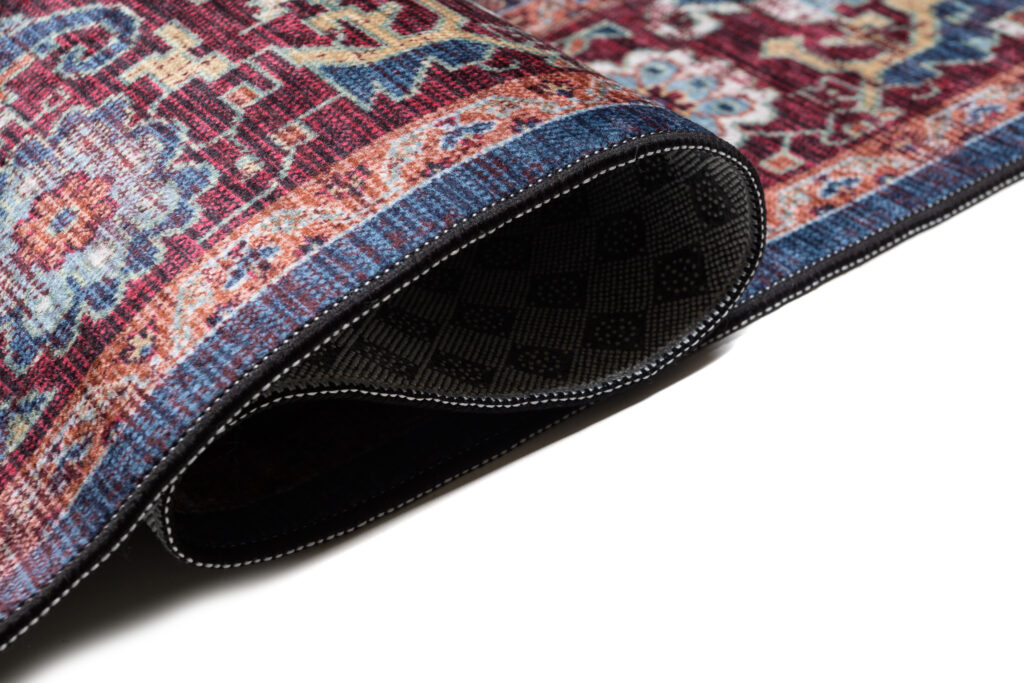 Teppich Victoria Fransen Rot Marineblau