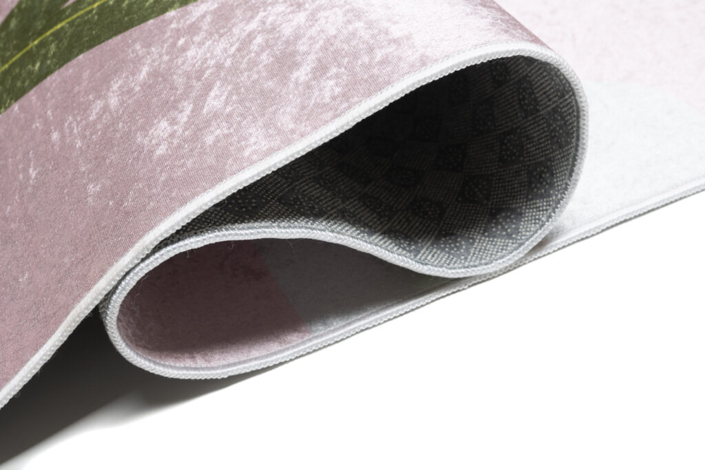 Teppich Emma Rutschfest Waschbar Rosa Panda Bambus