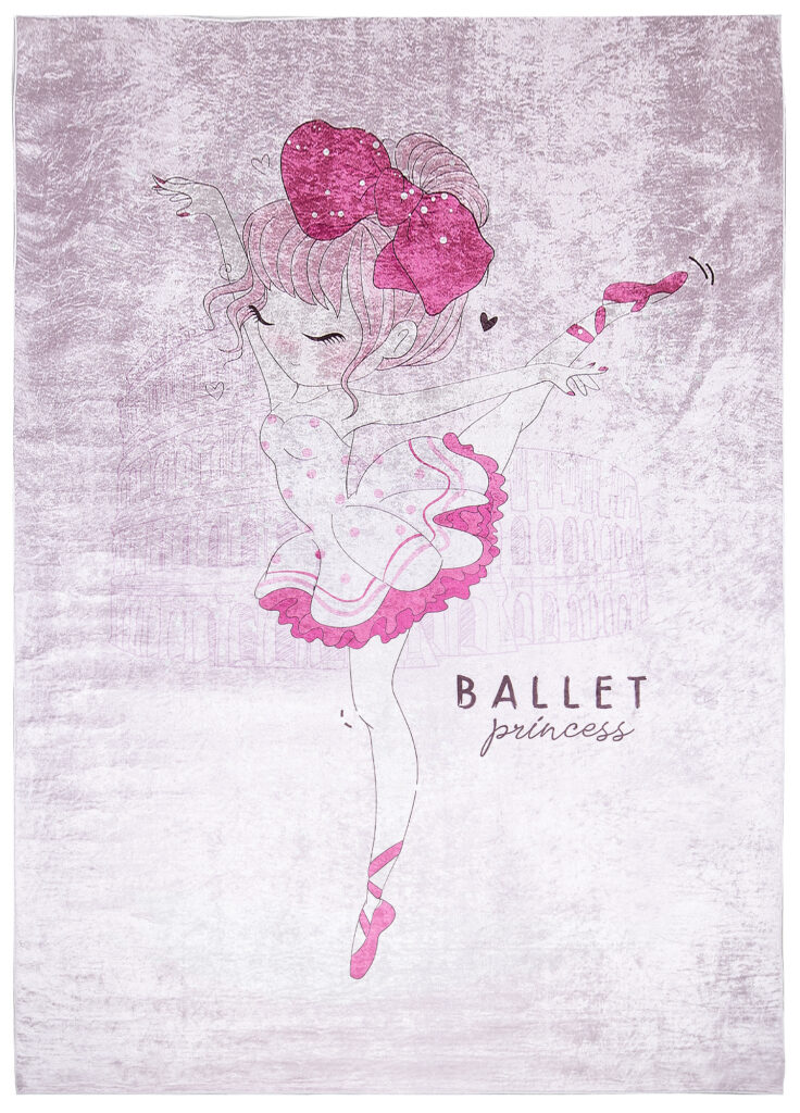 Teppich Emma Kinderzimmer Rosa Mädchen Ballett Rutschfest