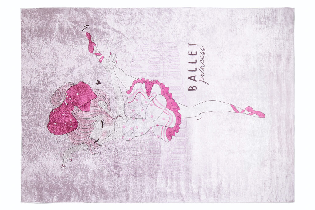 Teppich Emma Kinderzimmer Rosa Mädchen Ballett Rutschfest