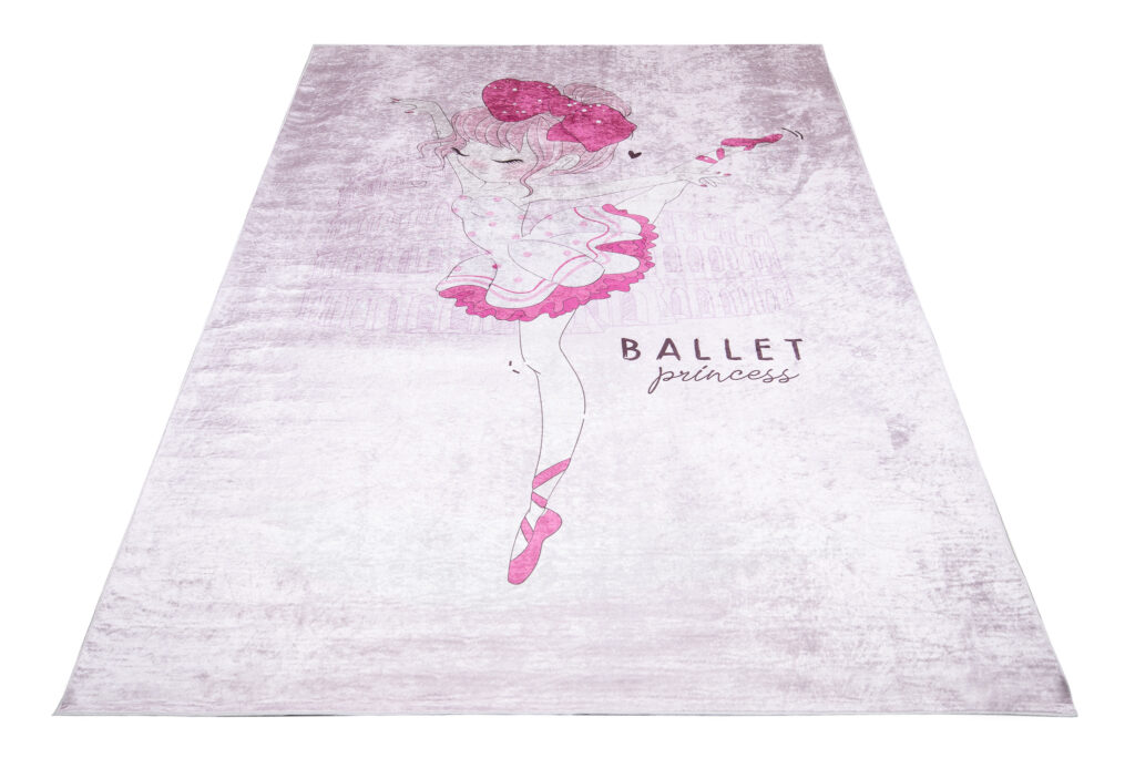 Teppich Emma Kinderzimmer Rosa Mädchen Ballett Rutschfest