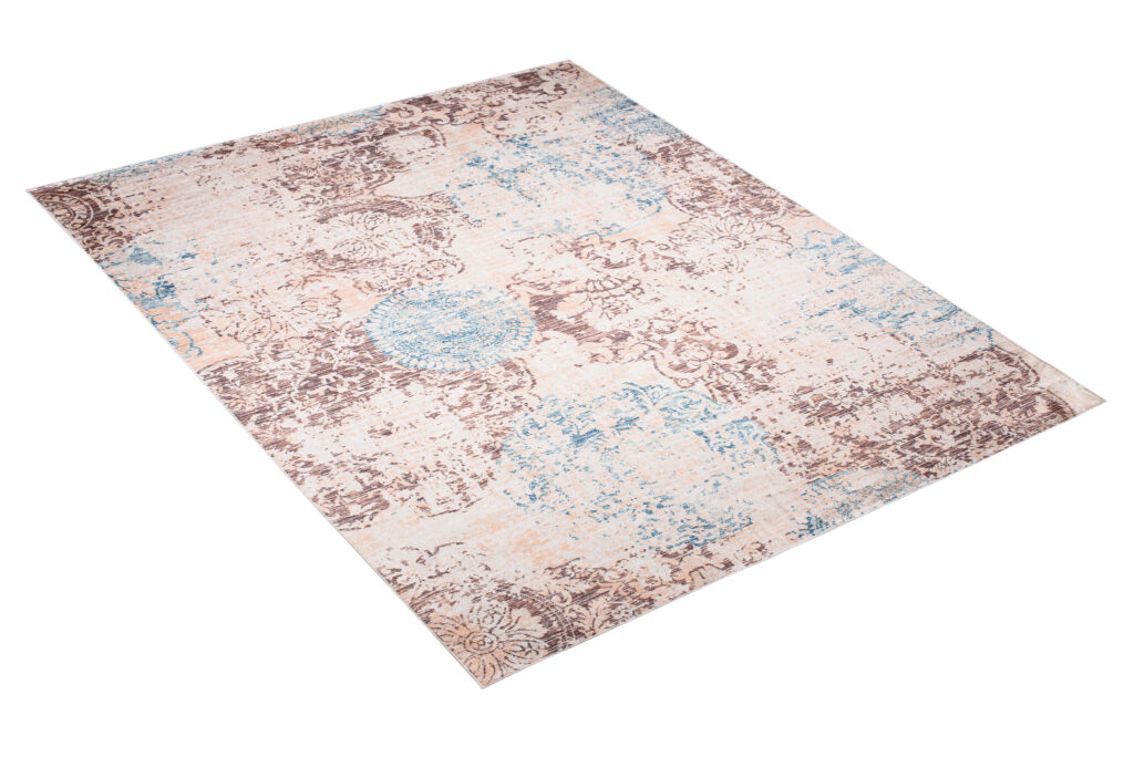 Teppich Toscana Vintage Blau Beige Anti-Rutsch