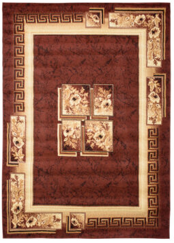 Teppich Atlas Braun Beige Klassisch Rahmen