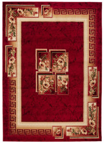 Teppich Atlas Rot Beige Klassisch Rahmen