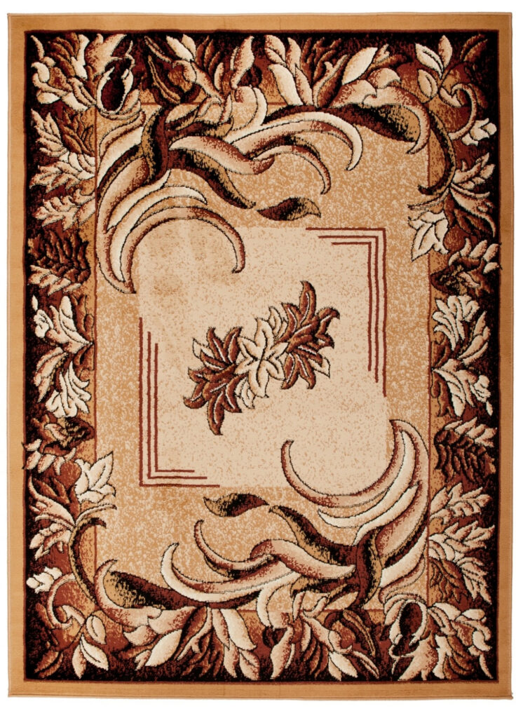 Teppich Atlas Beige Braun Klassisch Blätter