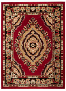 Teppich Atlas Rot Beige Traditionell Rosette