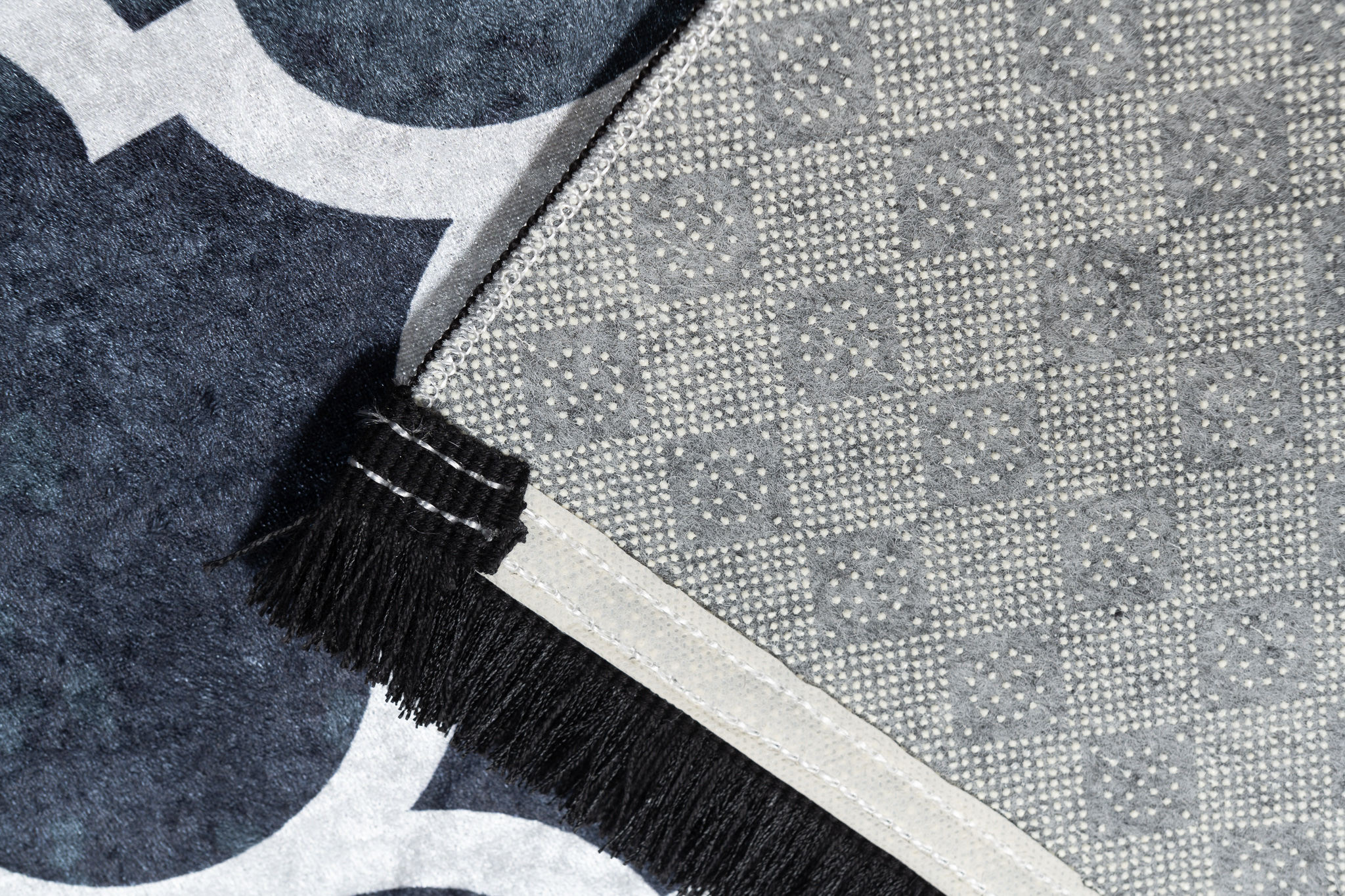 Teppich Toscana Marineblau Marokkanisch mit Fransen