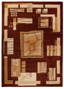 Teppich Atlas Braun Beige Geometrisch Blätter