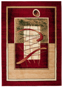 Teppich Atlas Rot Beige Abstrakt Rahmen