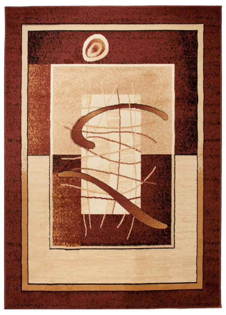 Teppich Atlas Braun Beige Abstrakt Rahmen