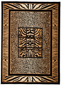 Teppich Atlas Schwarz Braun Tier Print Safari