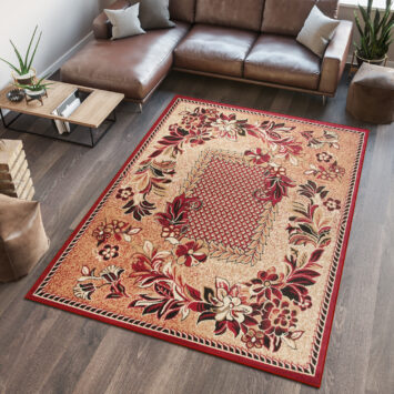Teppich Atlas Beige Rot Modern Floral