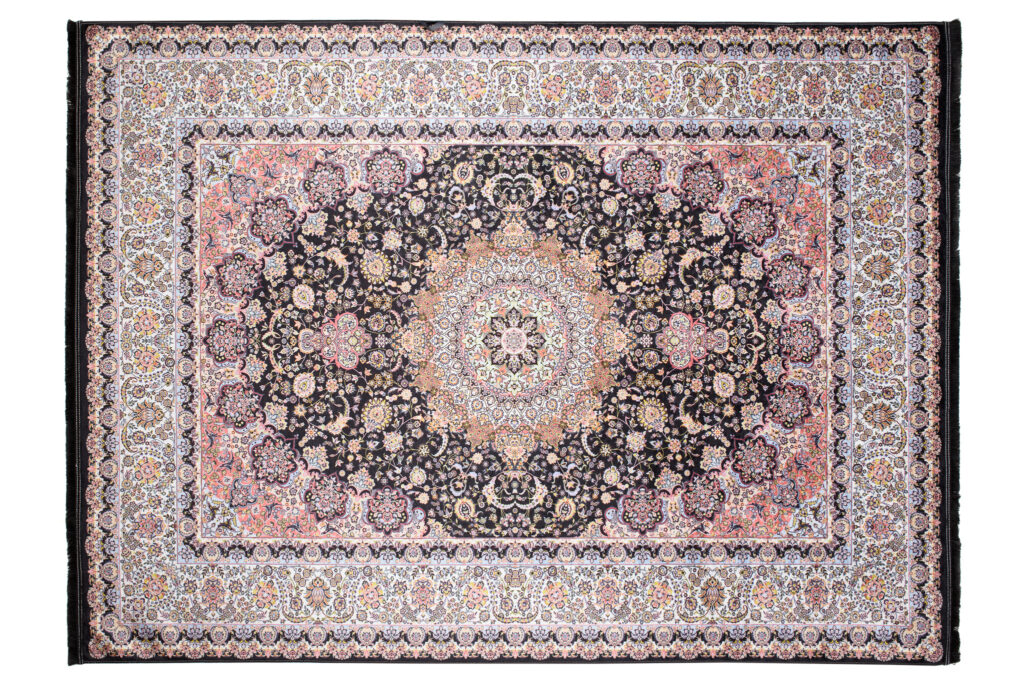 Teppich Victoria Fransen Dunkel Große Rosette