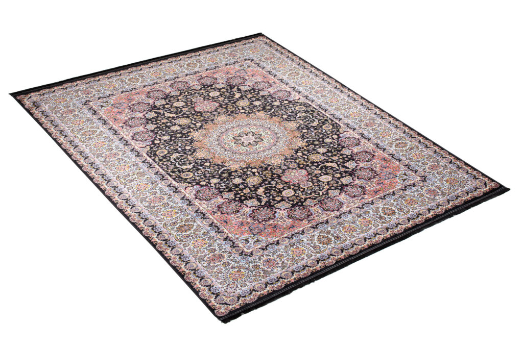 Teppich Victoria Fransen Dunkel Große Rosette