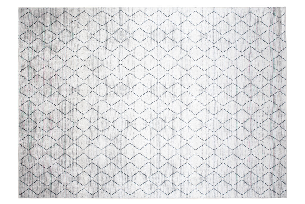 Teppich Toscana Geometrisch Grau Marineblau Zickzack