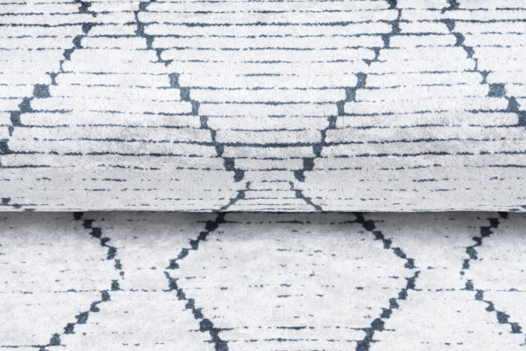 Teppich Toscana Geometrisch Grau Marineblau Zickzack