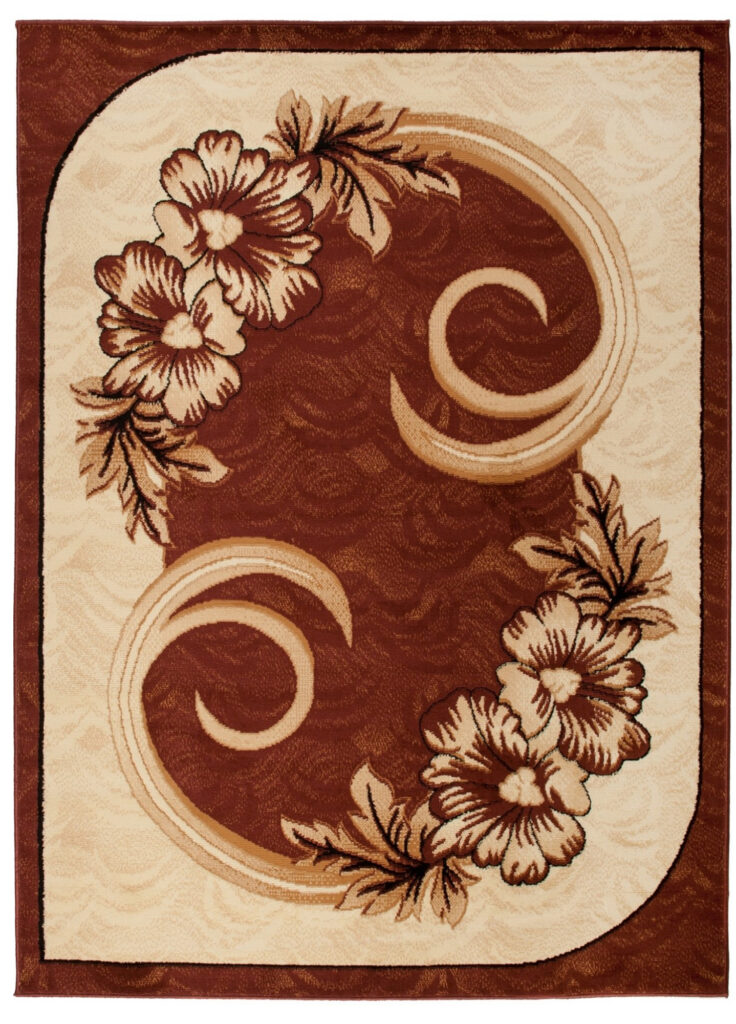 Teppich Atlas Braun Beige Klassisch Floral