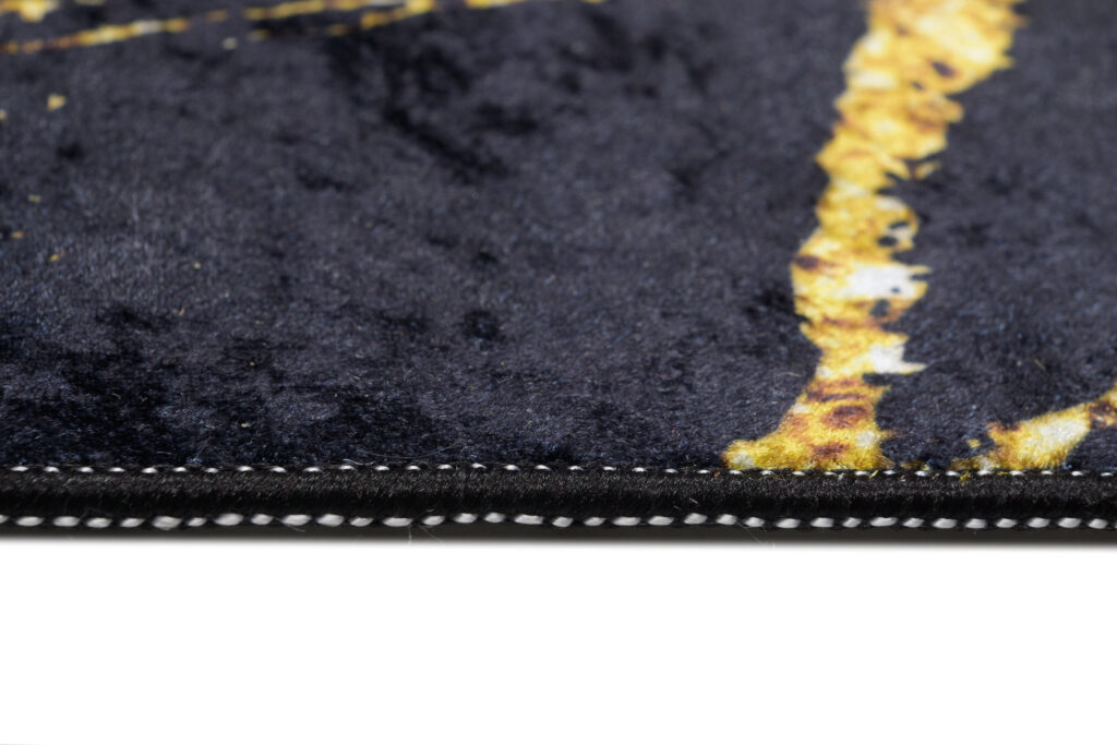 Teppich Toscana Glamour Schwarz Golden Marmor