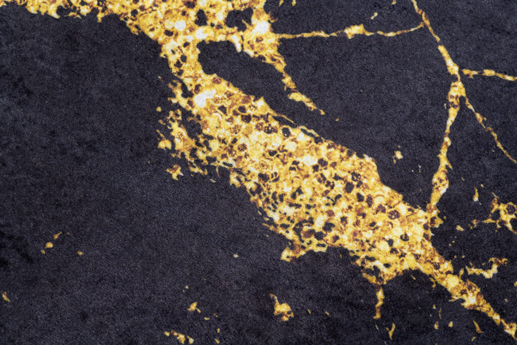 Teppich Toscana Glamour Schwarz Golden Marmor