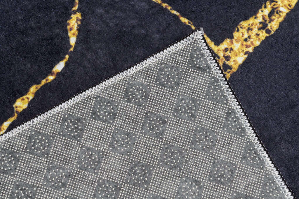 Teppich Toscana Glamour Schwarz Golden Marmor