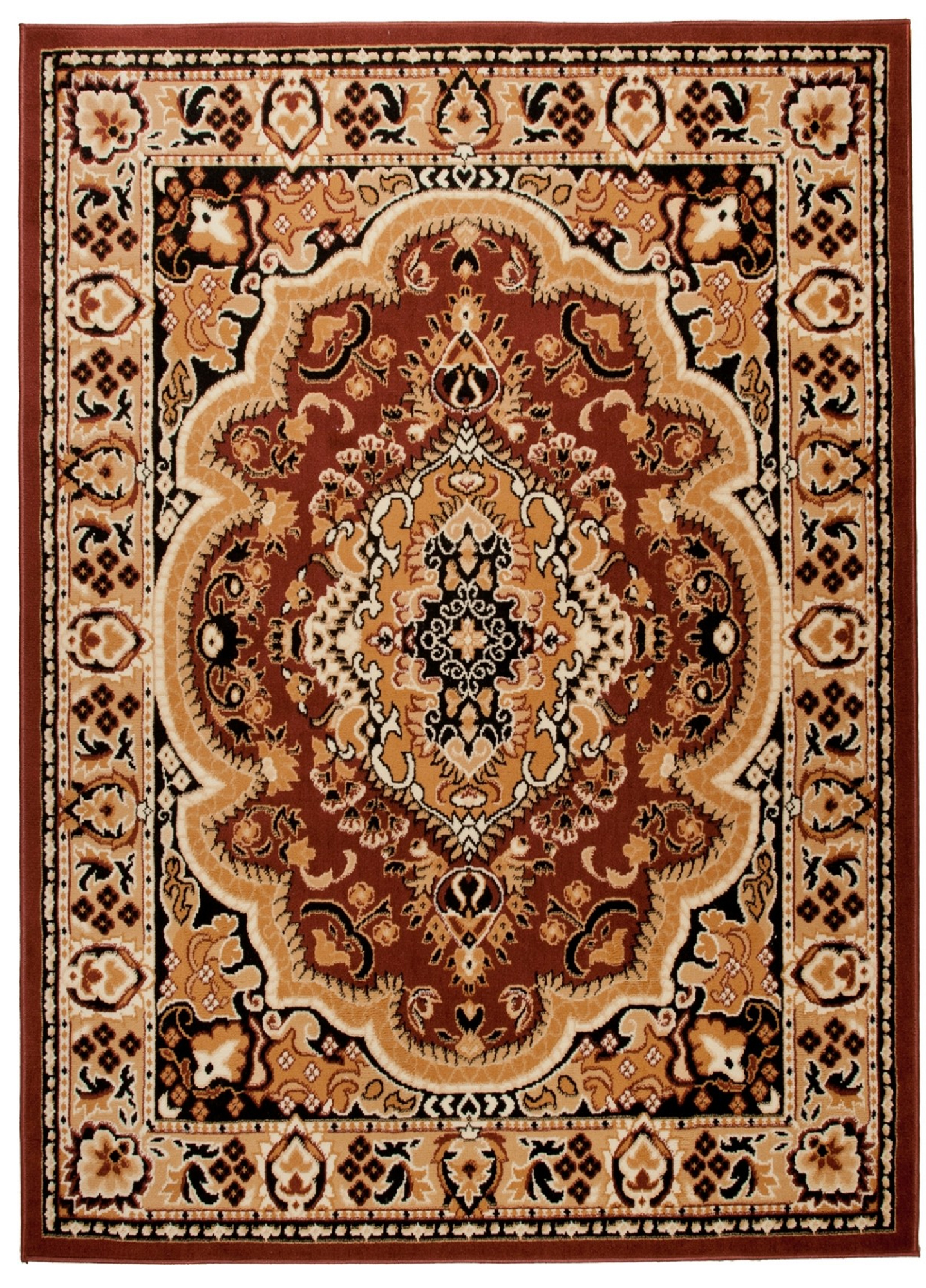 Teppich Atlas Braun Beige Traditionell Medaillon