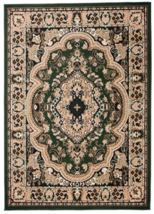 Teppich Atlas Grün Beige Traditionell Medaillon