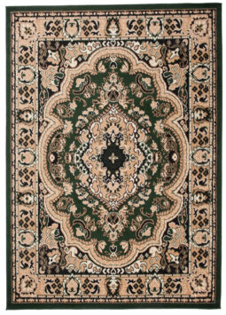 Teppich Atlas Grün Beige Traditionell Medaillon