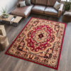 Teppich Atlas Rot Beige Traditionell Medaillon