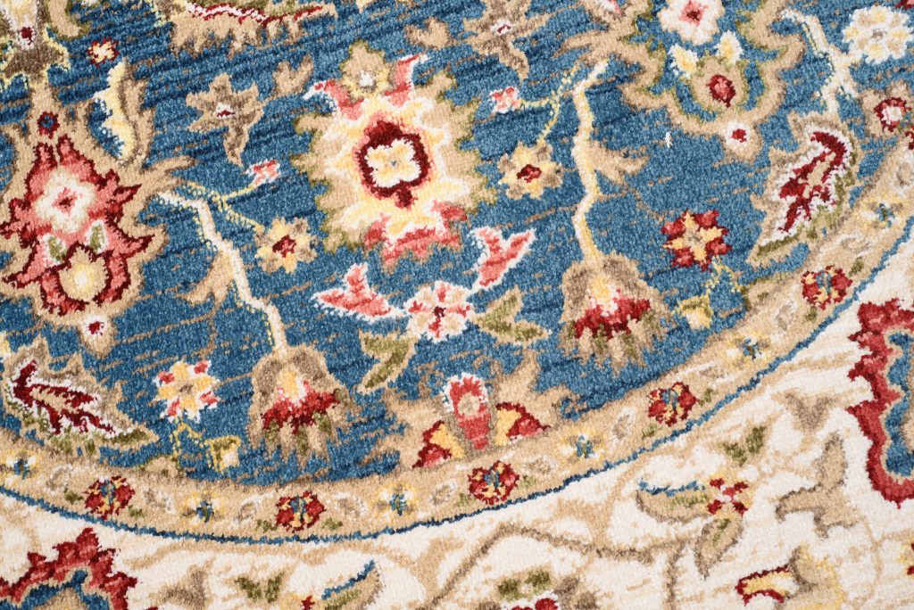 Teppich Rivoli Rund Blau Creme Klassisch