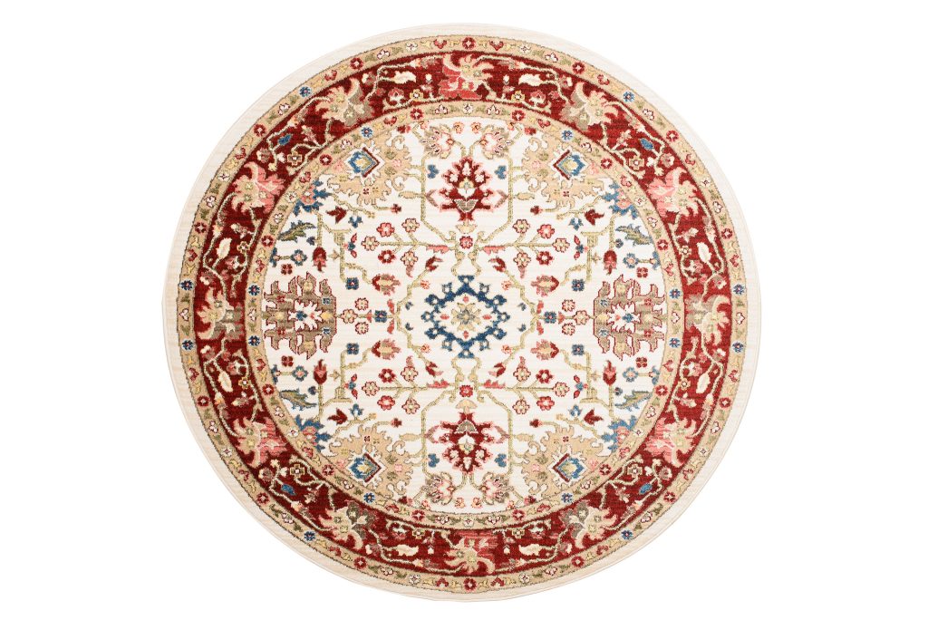 Teppich Rivoli Rund Creme Rot Klassisch