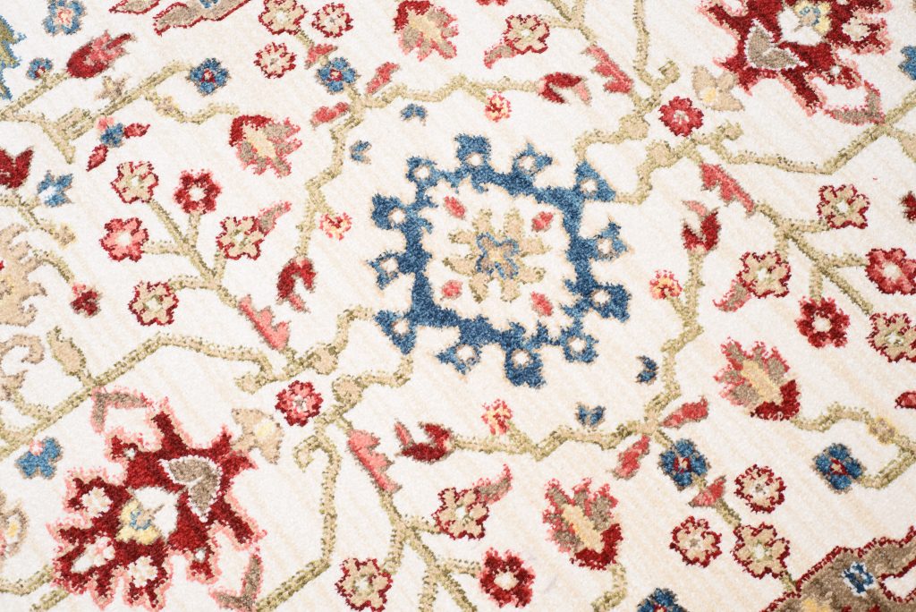 Teppich Rivoli Rund Creme Rot Klassisch