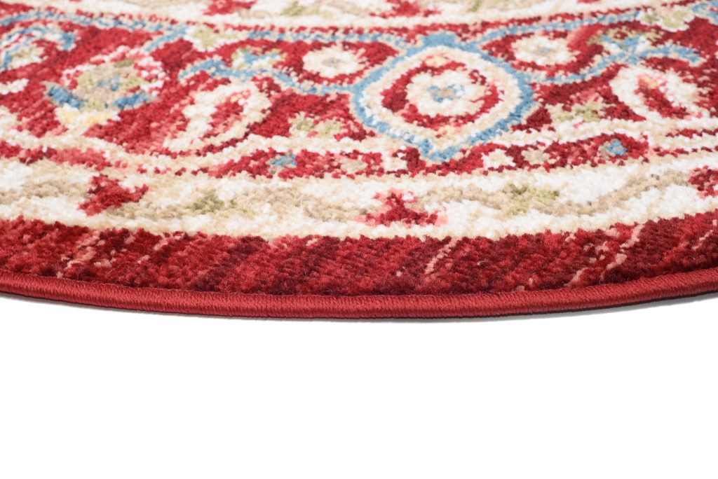 Teppich Rivoli Rund Rot Creme Klassisch