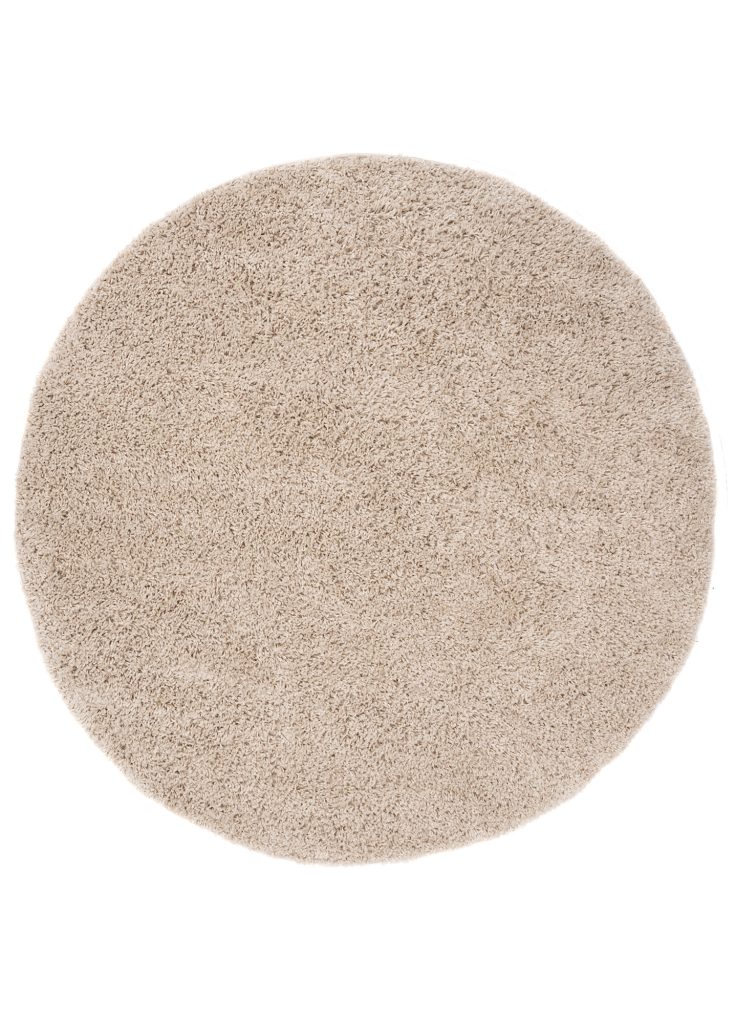 Teppich Essence Rund Shaggy Einfarbig Beige