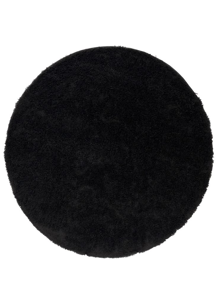 Teppich Essence Rund Shaggy Einfarbig Schwarz