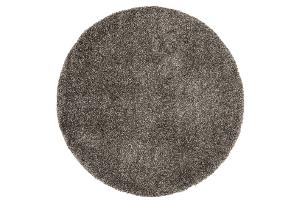 Teppich Essence Rund Shaggy Taupe Grau Melange