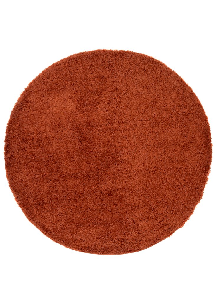 Teppich Essence Rund Shaggy Einfarbig Terrakotta