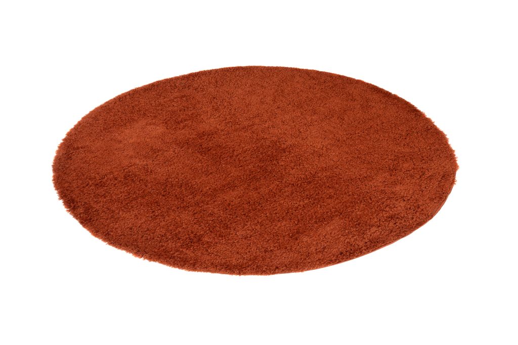 Teppich Essence Rund Shaggy Einfarbig Terrakotta