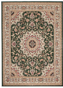 Teppich Atlas Grün Traditionell Rosette Rahmen